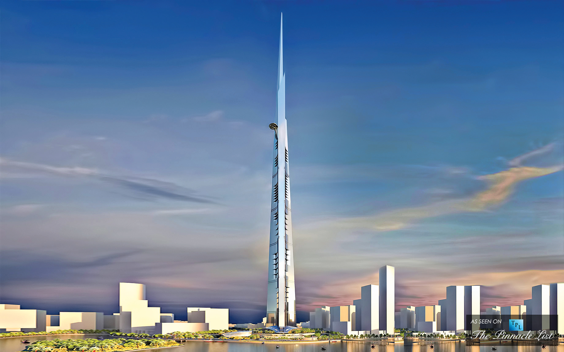 A computer generated image of the 1km-high Kingdom Tower.