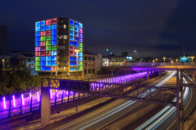 Lightpath Auckland cycle Bazball © Michael Williams | Dreamstime.com