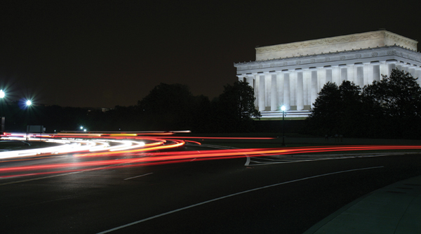 Night shot of Washington Noght Trails