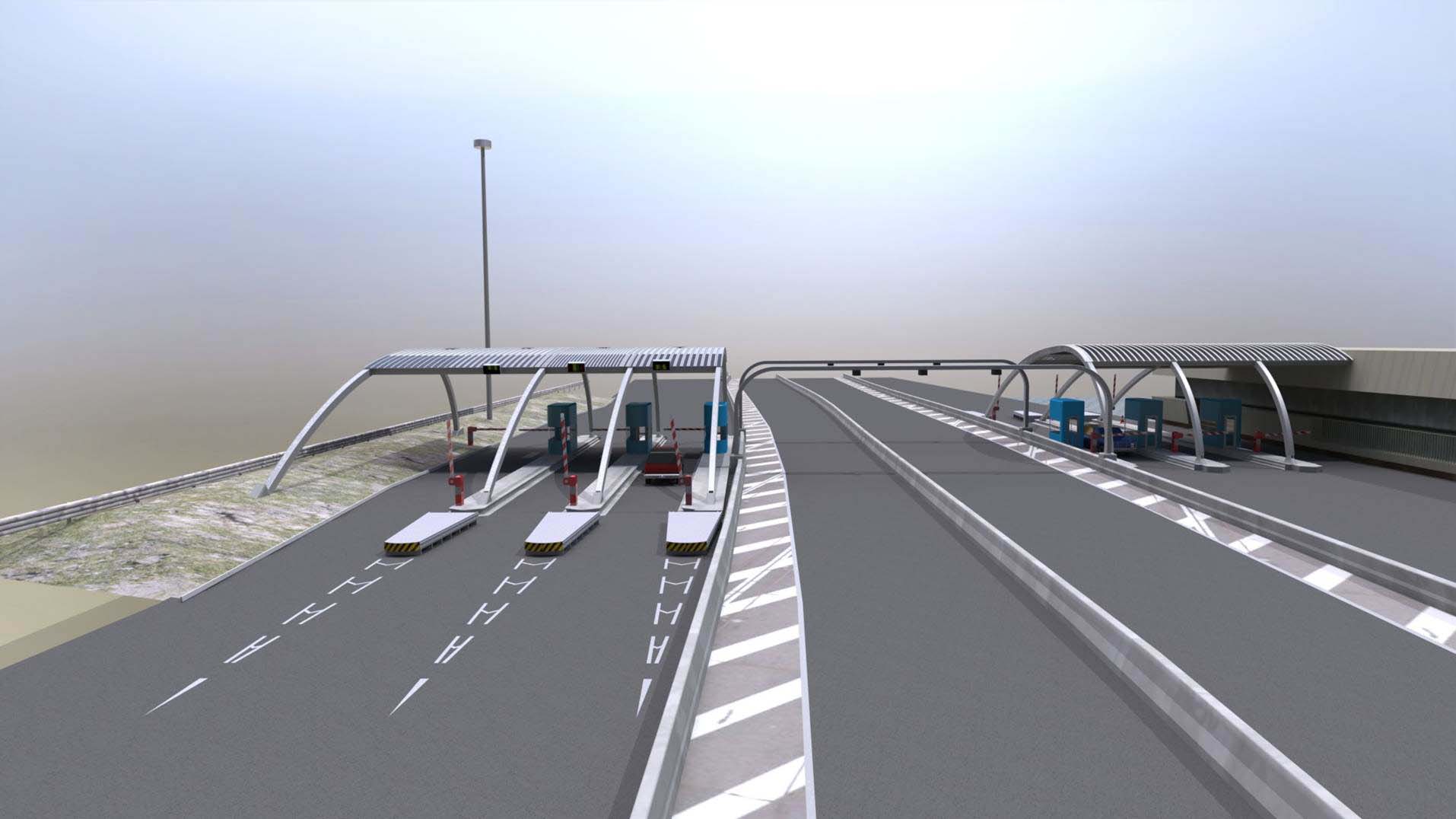 new toll plaza with the open road lanes