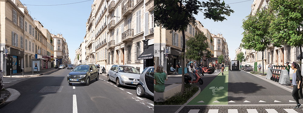 Marseille Rue-Paradis (existing) vs Marseille Rue Paradis (proposed)