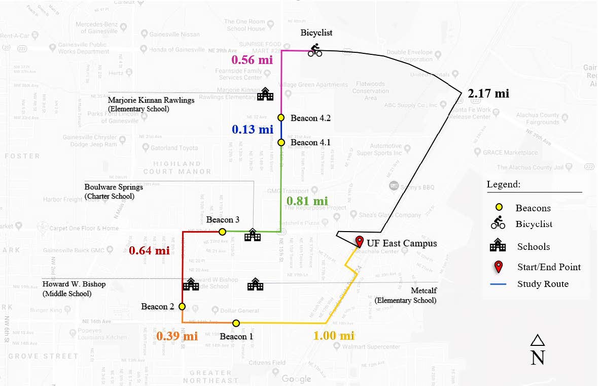 University of Florida connected vehicle app school zone safety beacons