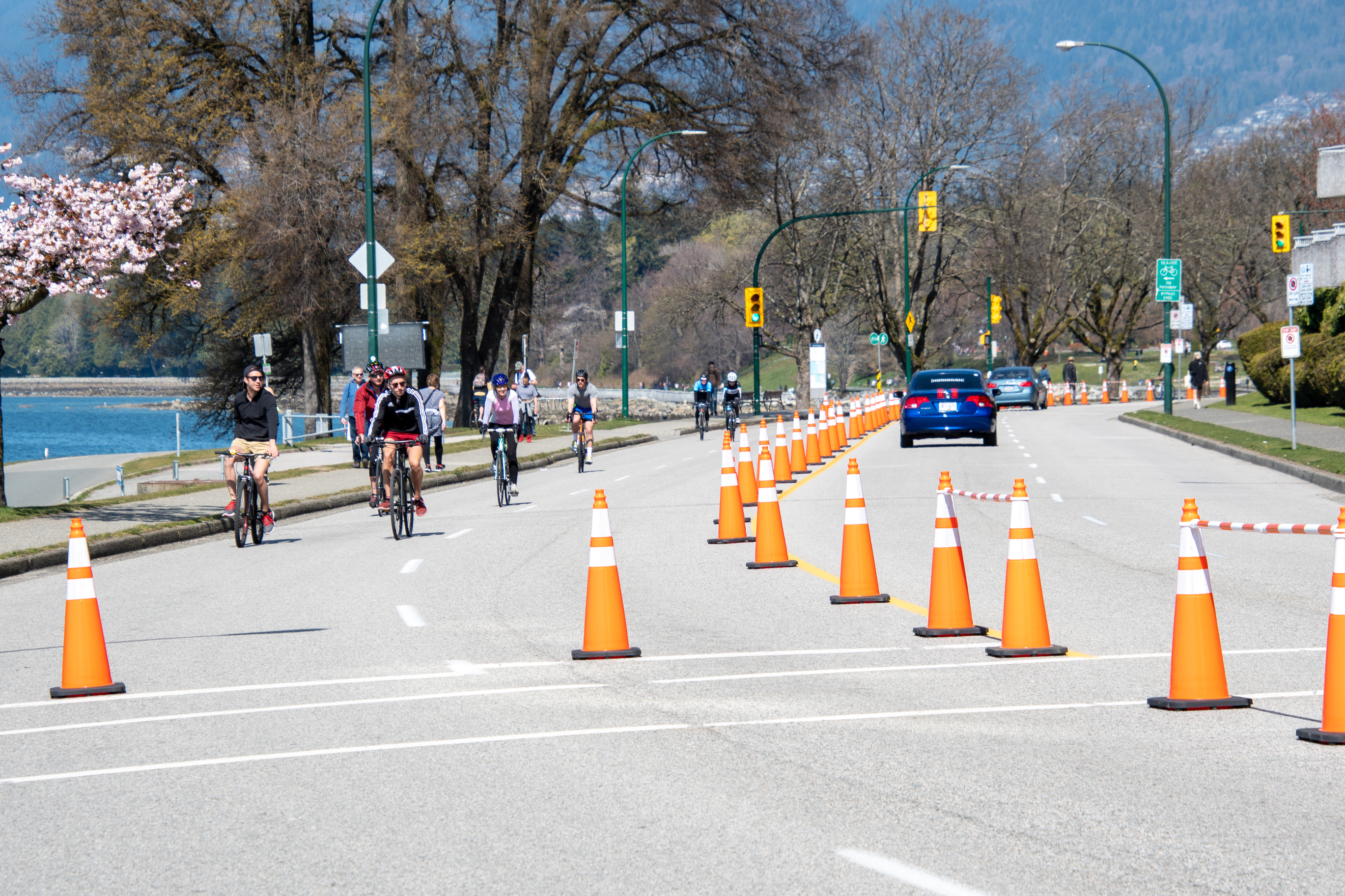 Temporary bike lane