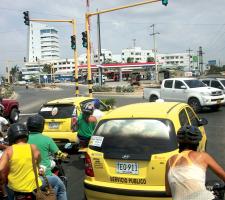 Traffic in Cartagena. Colombia