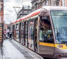 A southbound LUAS tram in Dublin