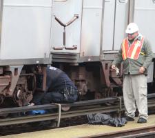 Commuter rail aftermath of a suicide 