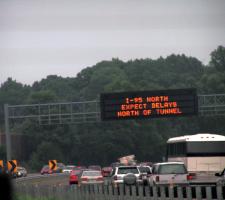 Matrix sign on I-95