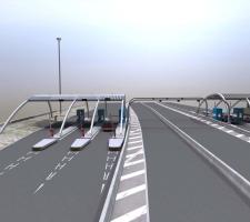 new toll plaza with the open road lanes