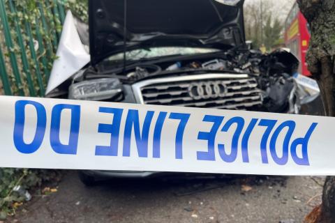 Incident police line Audi collision road design © ITS International | Adam Hill