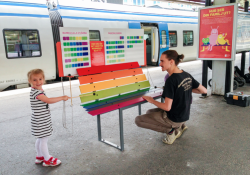 Musical chairs A xylophone bench at Stockholm station