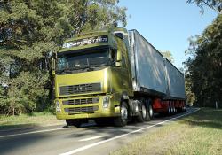 A Volvo truck approaches a checkpoint.jpg