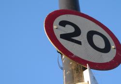 20mph sign - London, UK