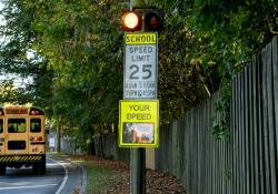 Audi’s C-V2X application is expected to warn drivers when they are approaching a school bus (Credit: Audi of America)