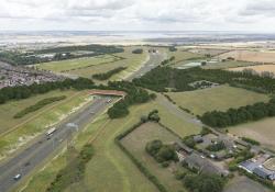 Artist’s impression of the Lower Thames Crossing’s northern tunnel entrance in the county of Essex, looking south (image: Highways England)