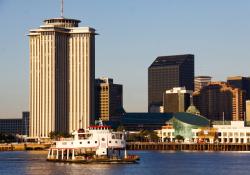 ew Orleans Regional Transit Authority Algiers Point landing barge ferry service 