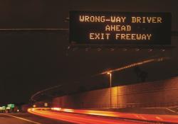 Wrong-way driver never took a test enforcement technology