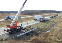 concrete pole being fitted