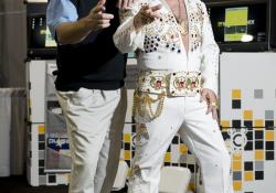 Michael R Kline and Elvis impersonator Mike Ratcliffe