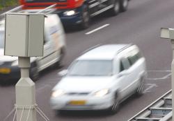 A radar sensor mounted at an intersection stop line