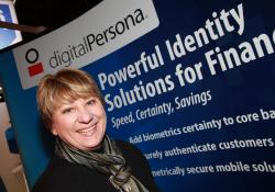 Elaine Bliss on DigitalPersona  stand