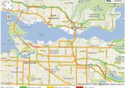 vancouver travel map showing congestion