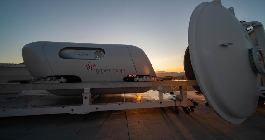 Virgin Hyperloop capsule will be on display at the Futures exhibition, which runs until July 2022 (Credit: Virgin Hyperloop)