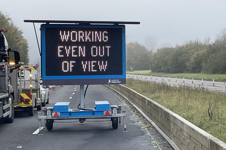 Road work zone messaging road safety (image: SRL)