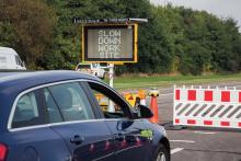 Work zone safety intruding vehicle cone sensor