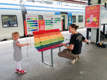 Musical chairs A xylophone bench at Stockholm station