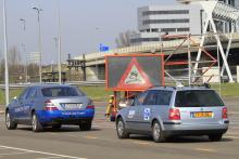 variable message sign on a road 