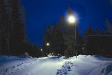 Dark snow covered road